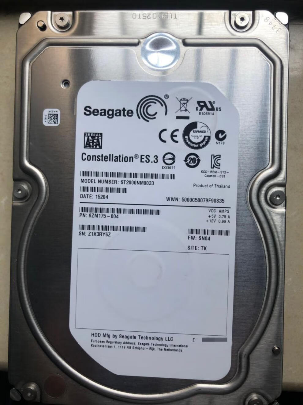 希捷2t企业级硬盘st2000nm00337200转128mb缓存服务器存储硬盘