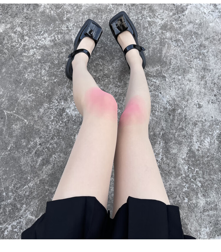 渐变丝袜膝盖腮红丝袜夏季薄款纯欲风白丝女日系白色渐变连裤袜子