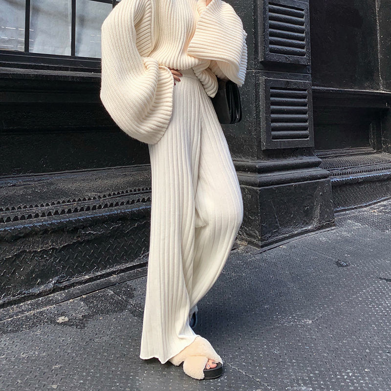 上市时间:2021年秋季裤型:阔腿裤腰型:高腰风格:韩版裤长:长裤厚度