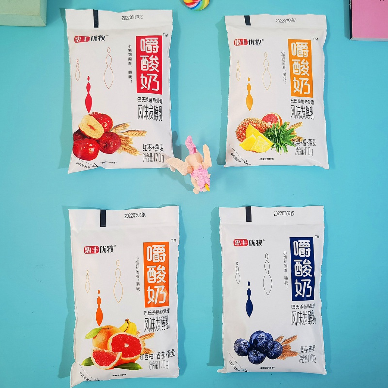 惠丰优牧嚼酸奶170g风味发酵乳可以嚼着吃的酸奶 燕麦黄桃 早餐奶
