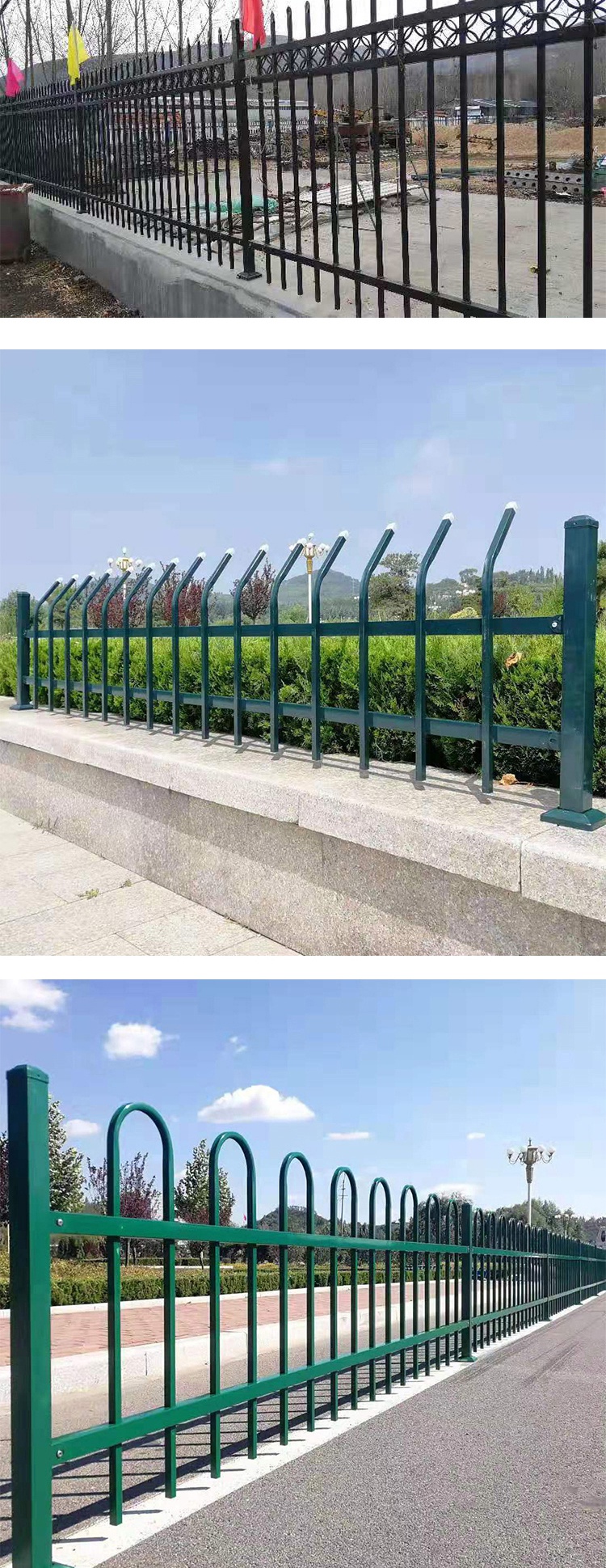 园区护栏锌钢草坪护栏花园围栏户外绿化带隔离栏花坛庭院篱笆栅栏铁艺