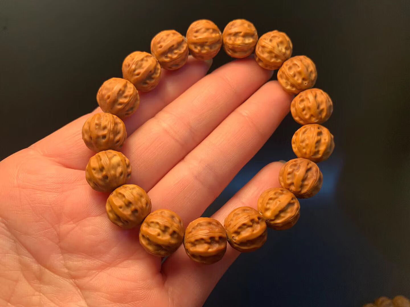 紫金鼠雕刻京八棱核桃手串手持小核桃108脖挂文玩佛珠手持手串8mm