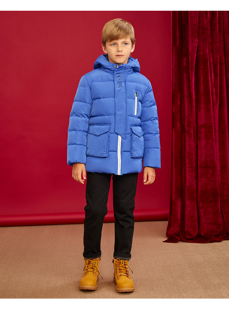 elandkids衣恋男童服童装简约纯色工装风连帽服 red红色/20 105cm