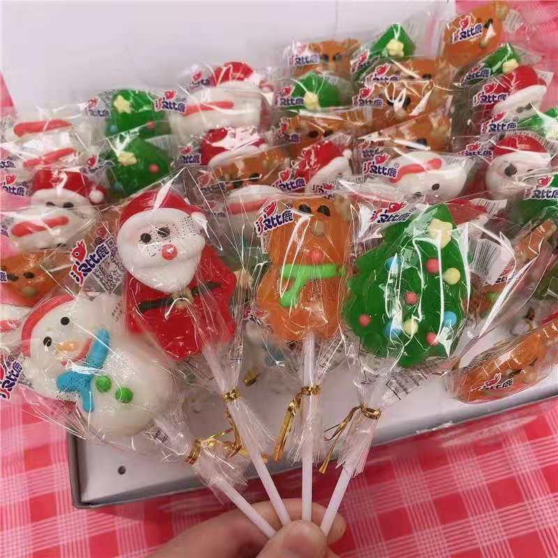 圣诞儿童棉花糖串烧棒棒糖卡通混装零食摆地摊糖果8-36支 迷你熊30