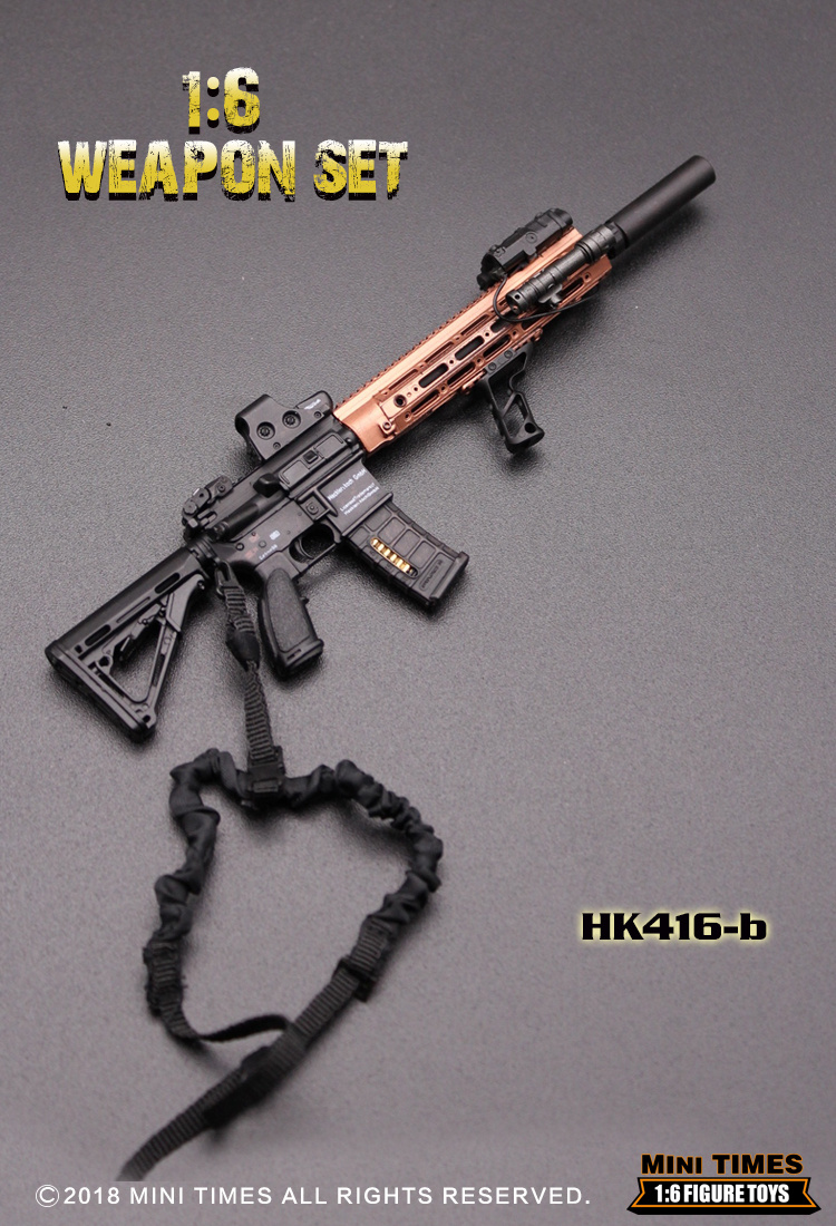 万代1:6兵人模型配件 玩具 mini hk416 模型枪 可拆卸 mini hk416f