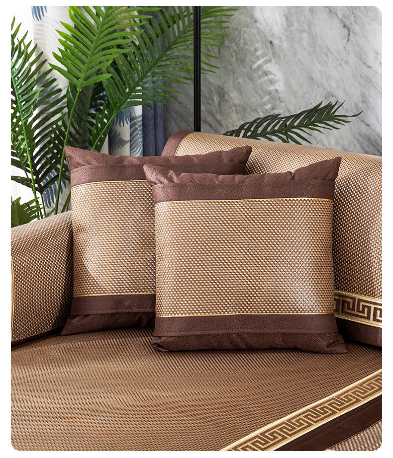 沙发垫夏季凉席冰丝布艺防滑沙发套客厅夏天藤席沙发坐垫冰藤垫子御冰