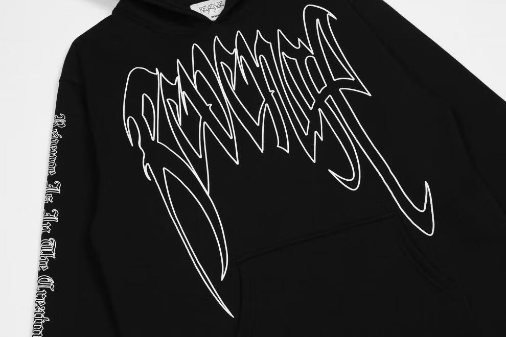 tx fog 欧美潮牌 revenge 手掌印花加绒连帽卫衣宽松休闲帽衫男女