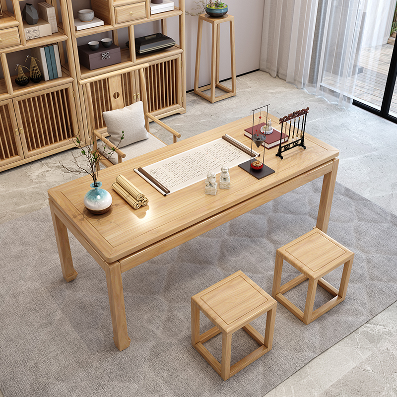 桌画案书房家具大办公室电脑桌写字台书桌1607075cm老榆木胡桃色否