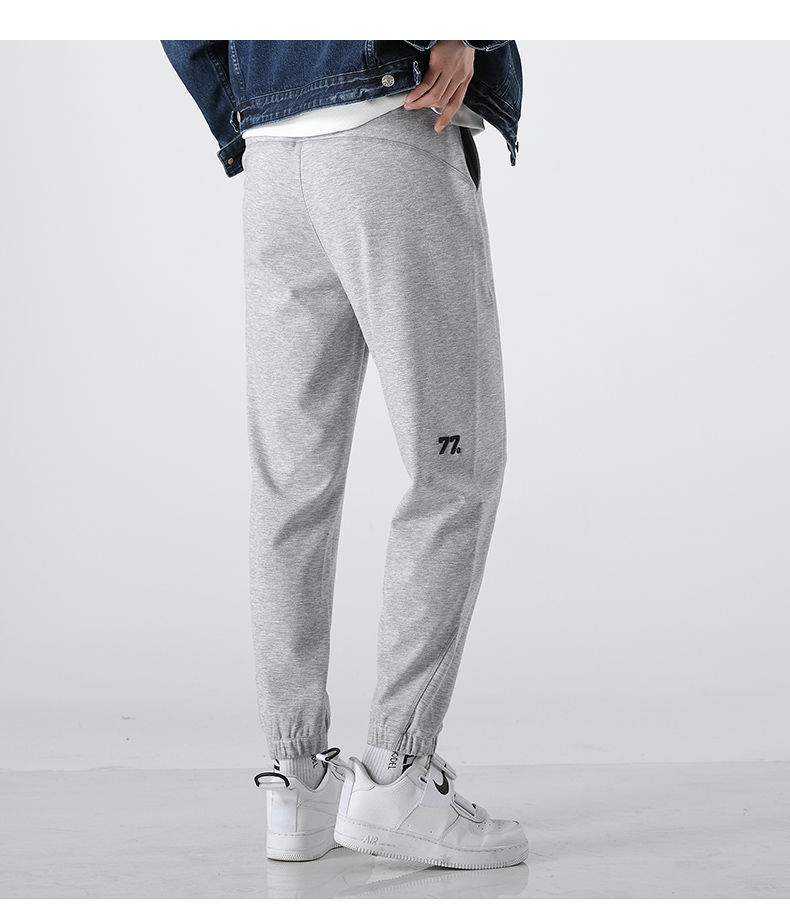 春秋季2022新款潮牌休闲裤束脚百搭运动长裤子男花灰m建议100130斤
