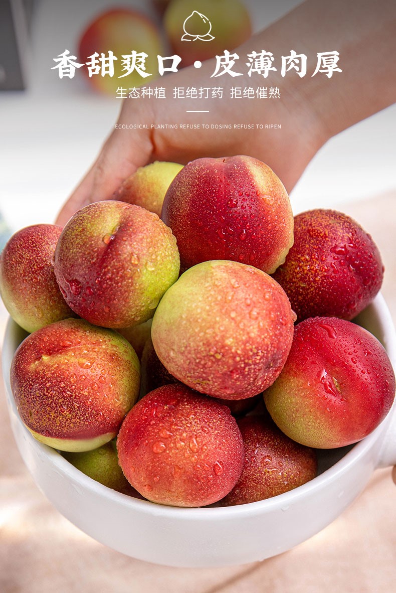 青樱红荔【京鲜速配】新疆珍珠枣油桃新鲜蜜桃小油桃现摘应季新鲜水果