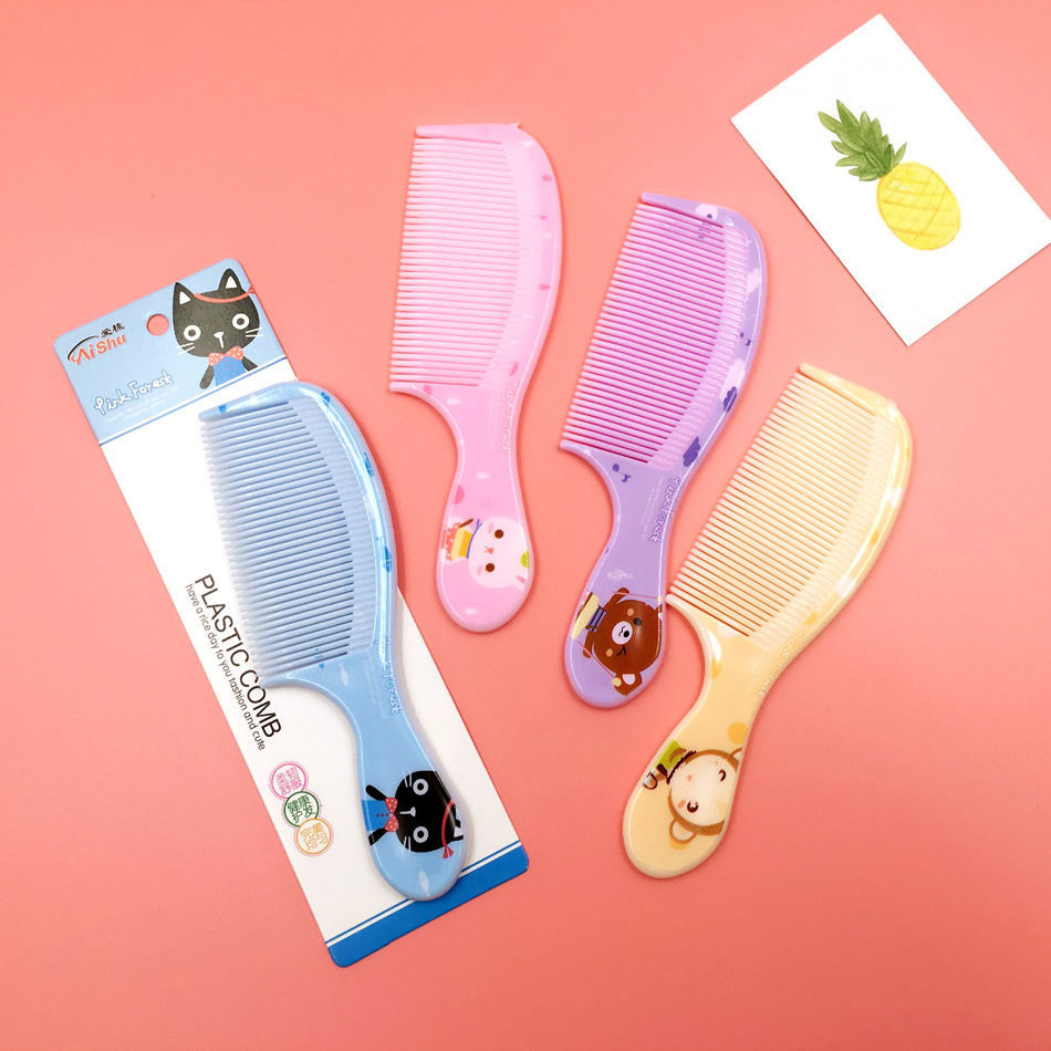 儿童小梳子刘海随身携带便携可爱迷你宝宝公主梳子套装卡通印花1把