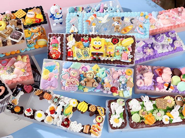 网红公仔奶油胶文具盒材料包 diy手工自制铅笔盒奶油套装学生创意创意