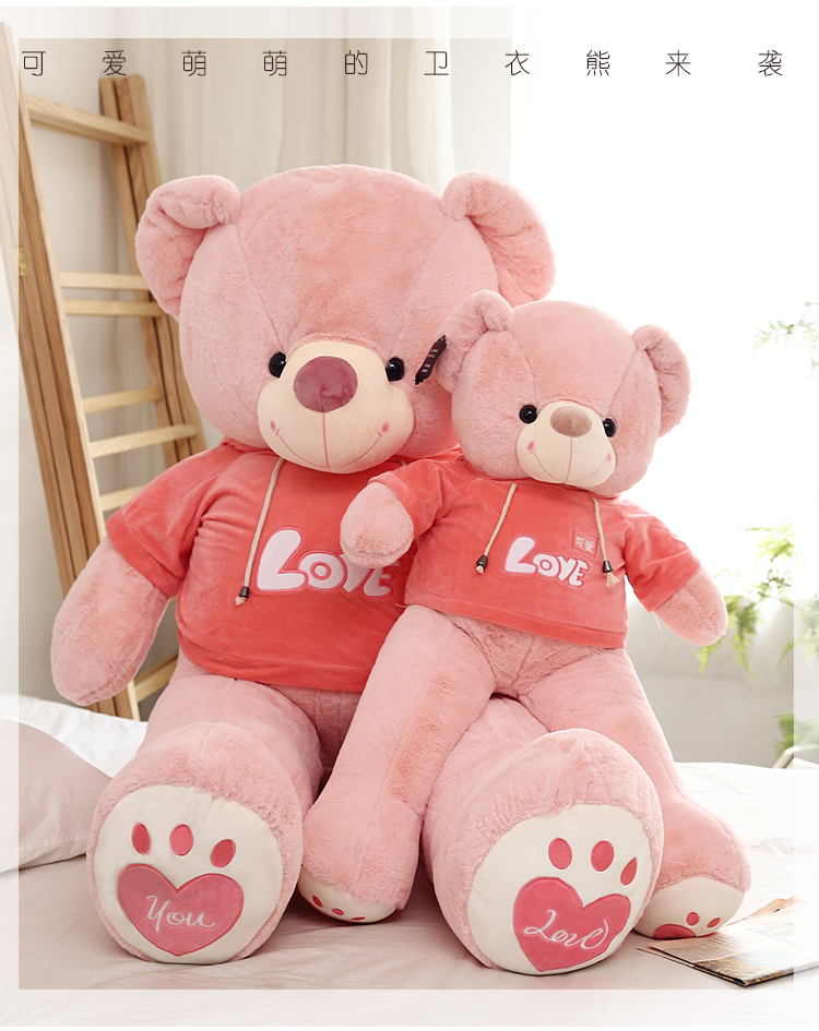 泰迪熊猫毛绒玩具大熊特大号公仔玩偶洋布娃娃抱抱熊生日礼物女孩粉红