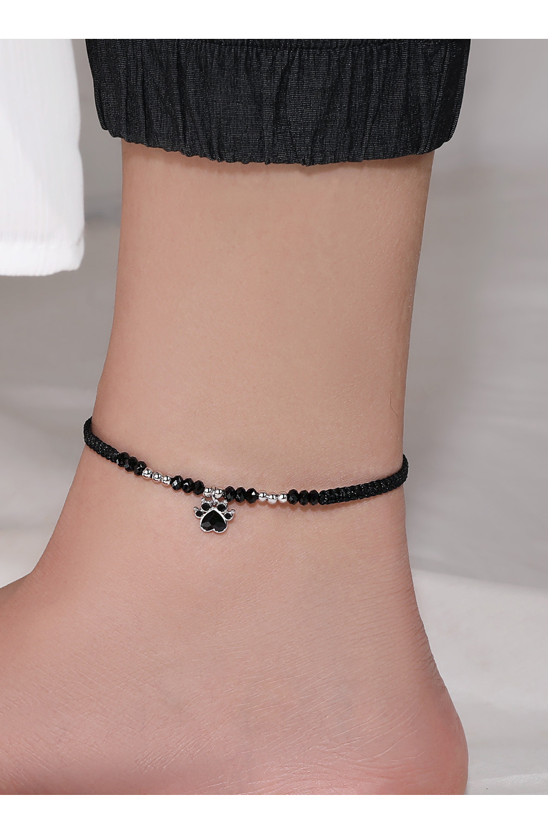 米聆情侣脚链一对2021年新款银原创设计感男女足饰定制礼物刻字饰品