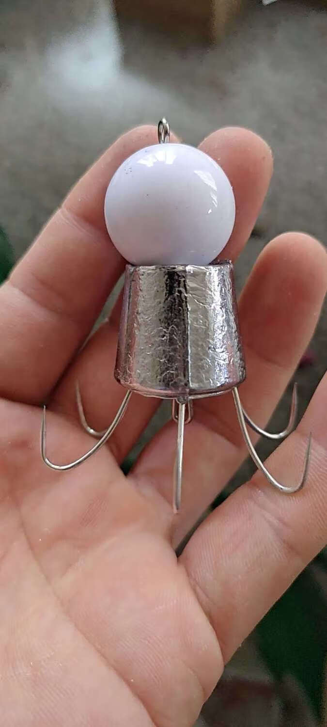 八带钩六爪鱼钩八带珍珠鱼钩夜光鱿鱼钩钓八爪鱼软硬章鱼钩乌贼钩 大