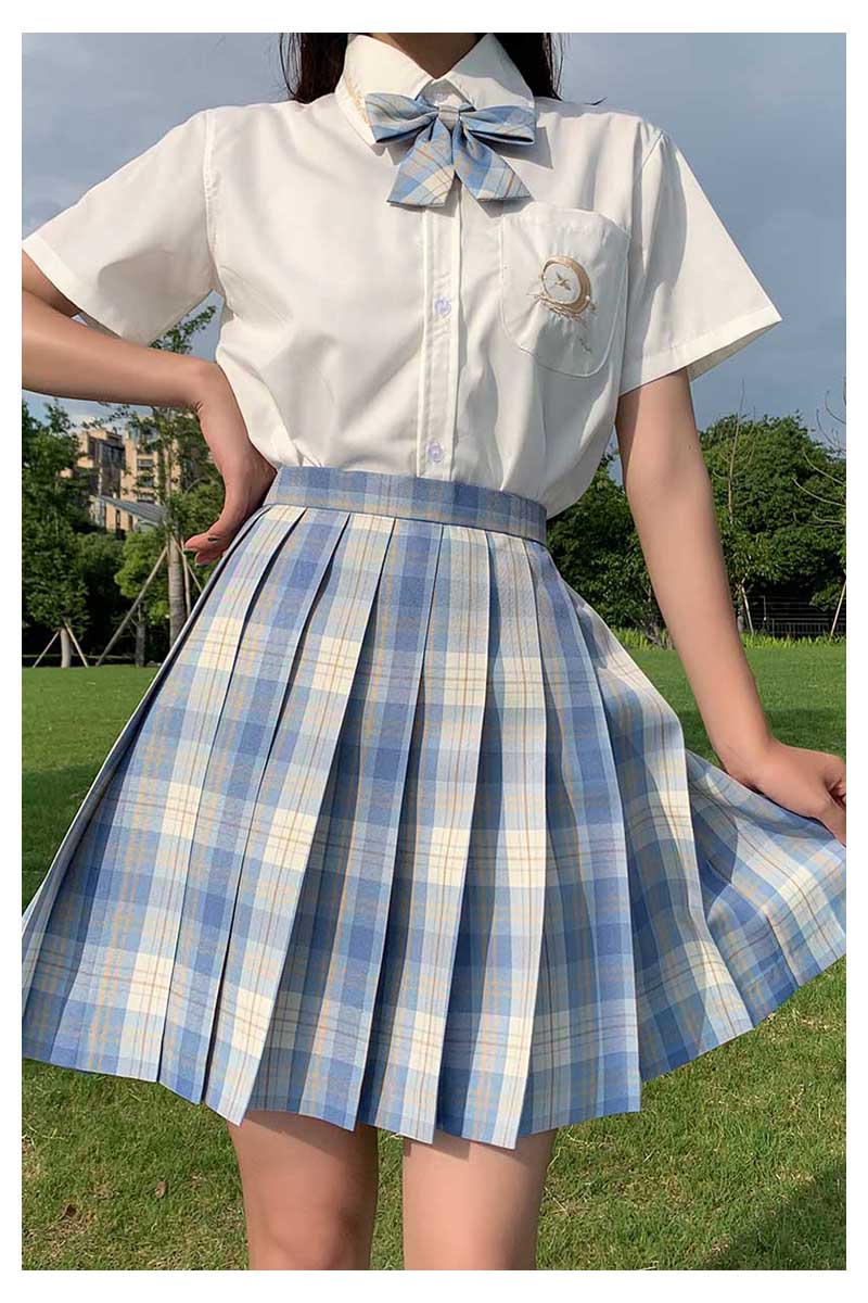 exemaba冰淇淋jk高腰百褶半身裙日系学院风半身裙日系少女学院风短裙