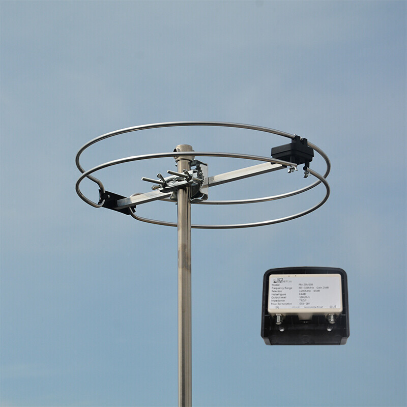 全方向高增益室内室外fm天线立体声收音机头功放调频广播增强 白色 单