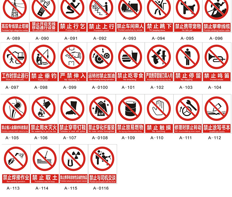 常用安全警示全套標示牌安全標識牌車間施工生產警告標誌牌提示貼標語