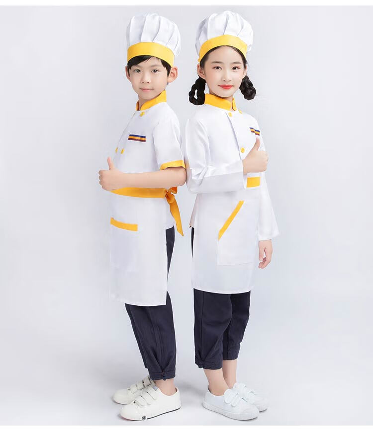 儿童厨师服套装幼儿园烘焙小厨师服装幼儿厨师服角色扮演小小厨神纯