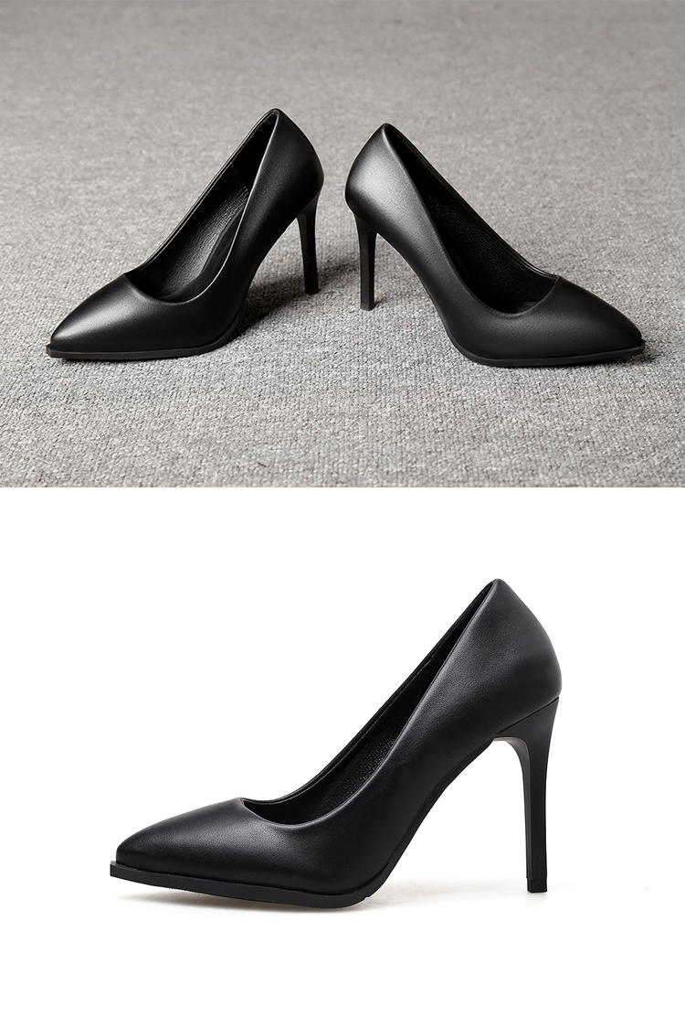 大东足红蜻蜓联名官网足防水台尖头细跟职业高跟鞋女黑色正装礼仪工作