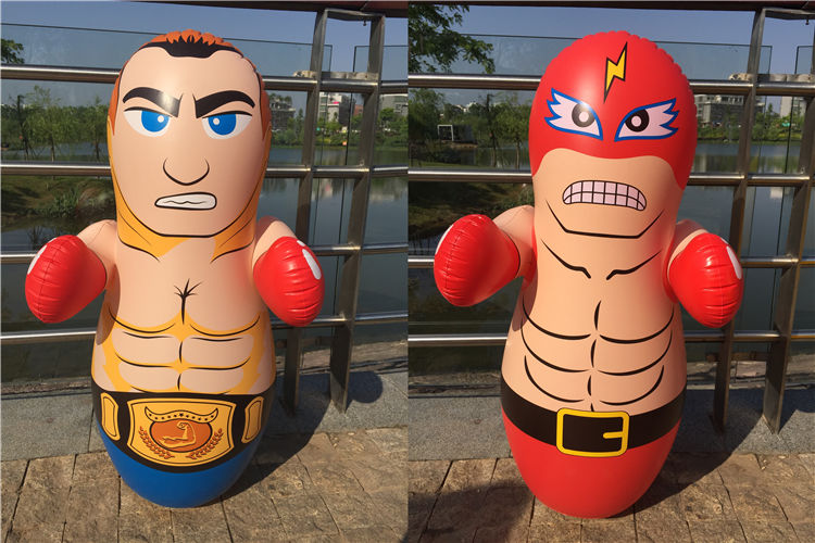 大号充气不倒翁玩具加厚充气沙袋儿童拳击玩具加厚91cm肌肉男送修补胶