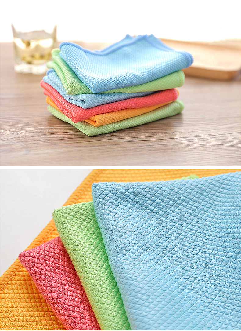 鱼鳞布鱼鳞抹布不易留痕加厚厨房用品不易掉毛不易沾油擦玻璃无水印