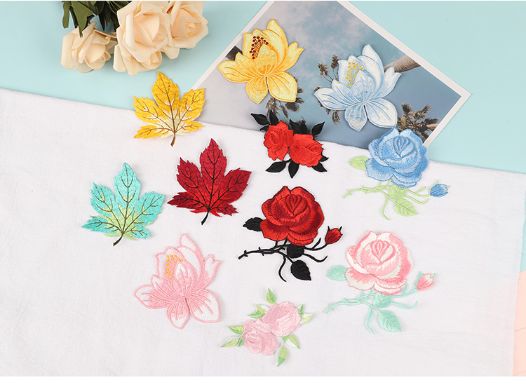 衣服补洞贴片花朵大布贴时尚百搭衣服补丁贴花图案绣花贴片刺绣贴小号