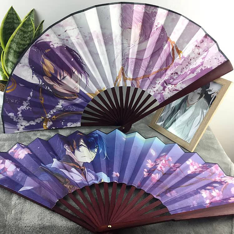 凹凸世界扇子动漫周边折扇雷狮安迷修金格瑞二次元礼品10寸绢面扇子缘