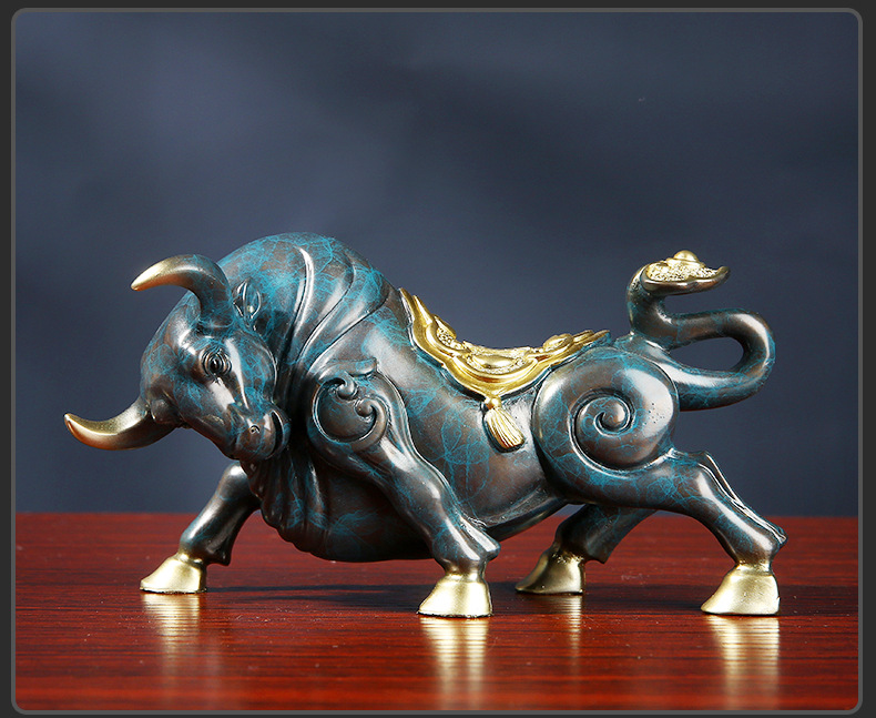 金祥源铜牛摆件财富牛拓荒牛工艺品办公室汽车纯铜装饰品开业送礼物