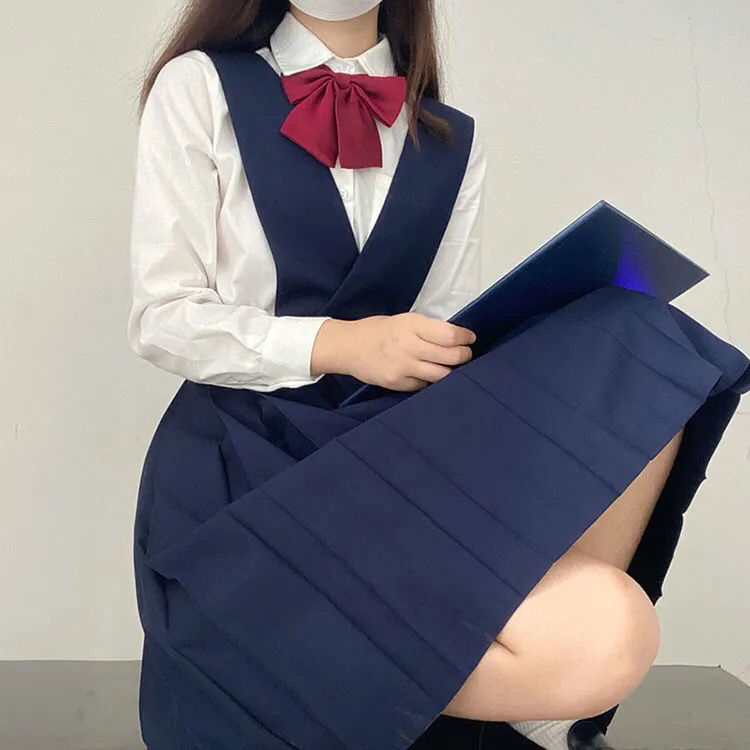 60护奶裙jk制服长裙基础款优等生长度过膝黑色学院风背带裙套装西服