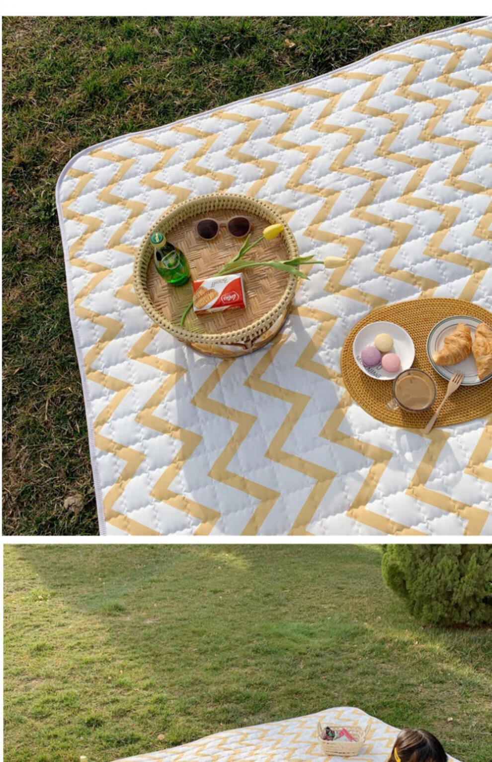 草莓同款野餐垫户外防潮垫露营春游餐布ins野炊垫子加厚沙滩防水卓渠d