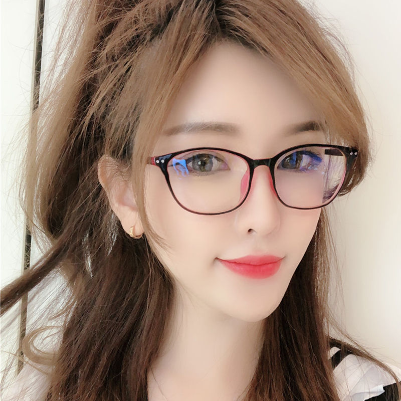 电脑护眼镜眼镜女款男网红电竞游戏电脑专用护目平光镜6008外黑内紫红
