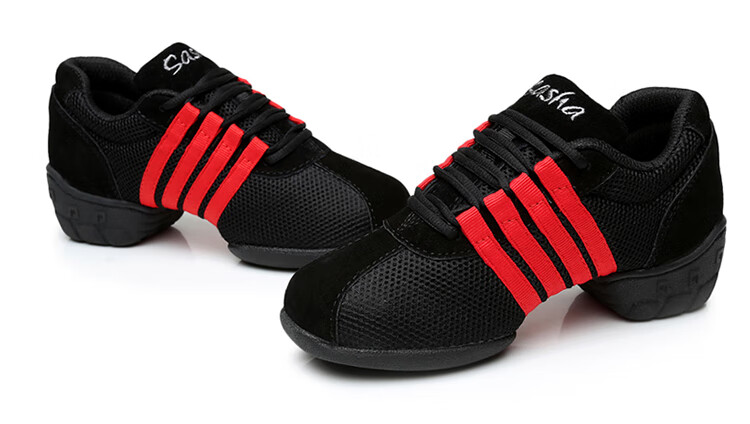 卡路奇广场舞鞋 秋冬真皮广场舞鞋软底水兵爵士跳舞女鞋透气舞蹈鞋女