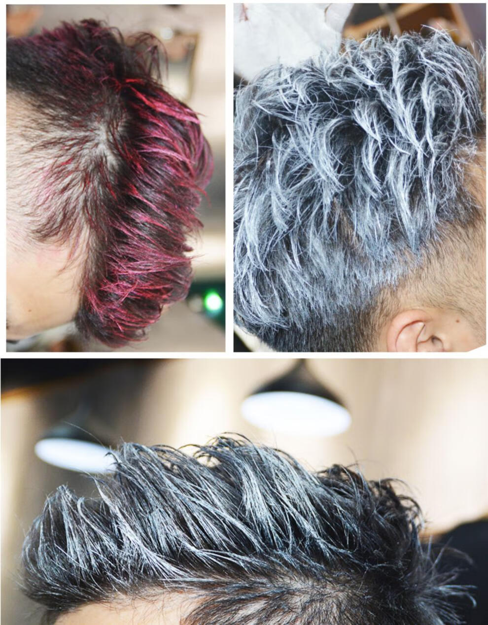 造型师奶奶灰发泥一次性彩色发蜡白色蓝色发泥定型男士清香蓬松 浅