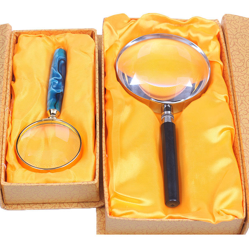 德版工艺特大手持式放大镜高倍儿童老人阅读80倍便携式维修鉴定镜