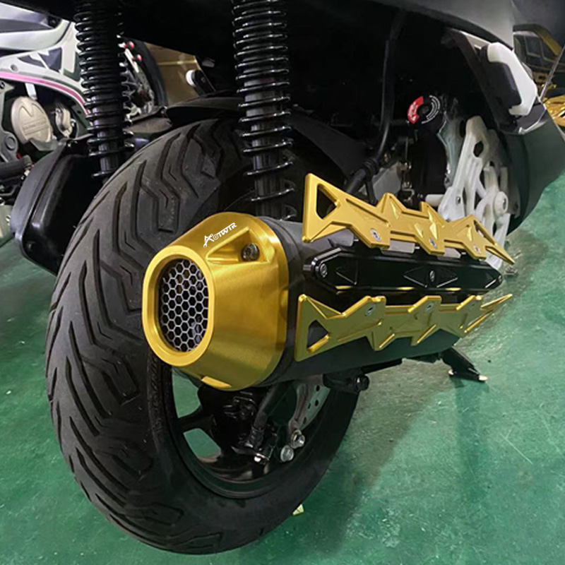 适用于pcx160改装 排气尾端保护罩 排气管保护罩(灰色)【图片 价格