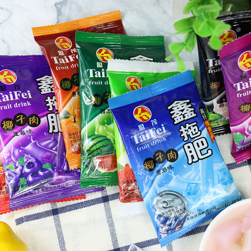 鑫拖肥椰果肉果冻布丁35g袋装新脱肥8090怀旧零食清凉夏日饮品多口味