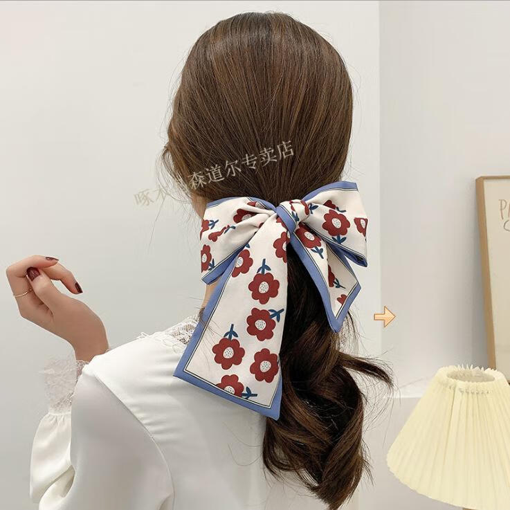 啄木鸟小高端轻奢狼5374爱心丝巾发带女绑马尾蝴蝶结丝带飘带头绳丝带