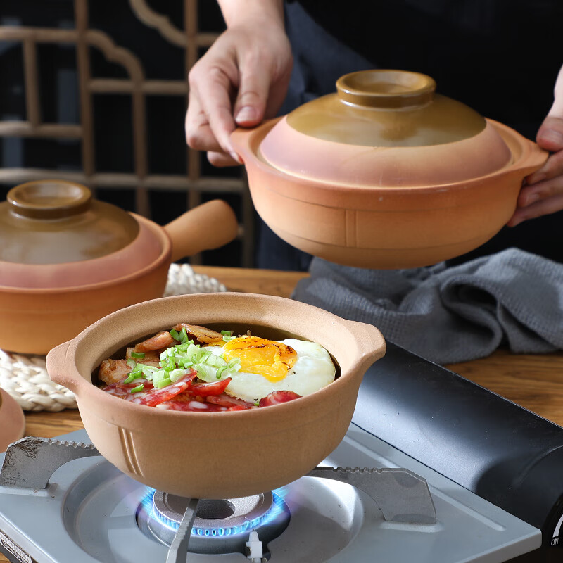 煲仔饭砂锅无釉老式土砂锅家用煲仔饭燃气明火干烧小沙锅炖锅煲汤