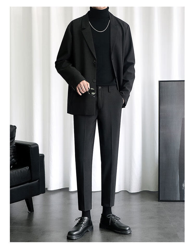 aj i lv国际轻奢侈品牌男装西装套装男秋冬西装裤男士裤子潮流直筒小