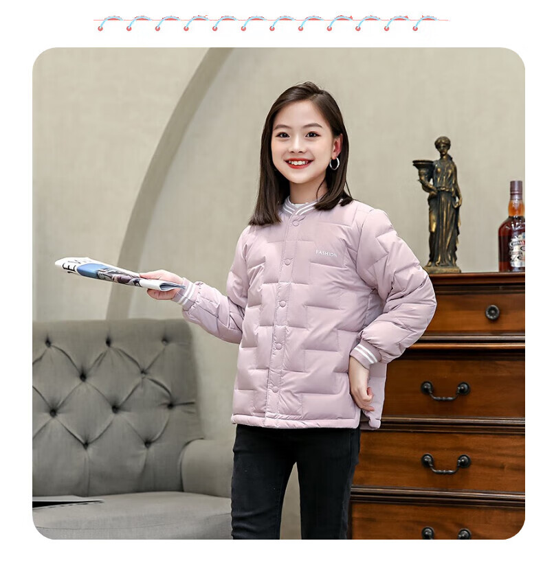 安踏同款儿童羽绒服轻薄款2022学生校服内穿神器中大童羽绒内胆秋冬