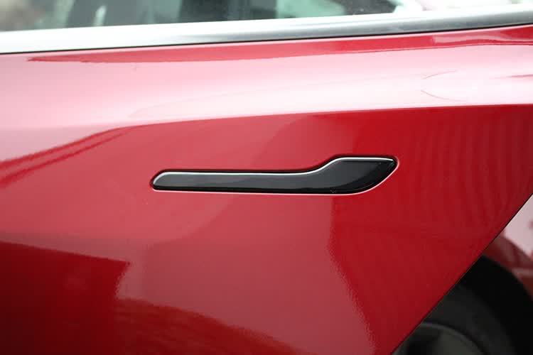 古轩 适用于特斯拉model3 y abs门把手碳纤维纹钢琴黑防刮装饰改装 此