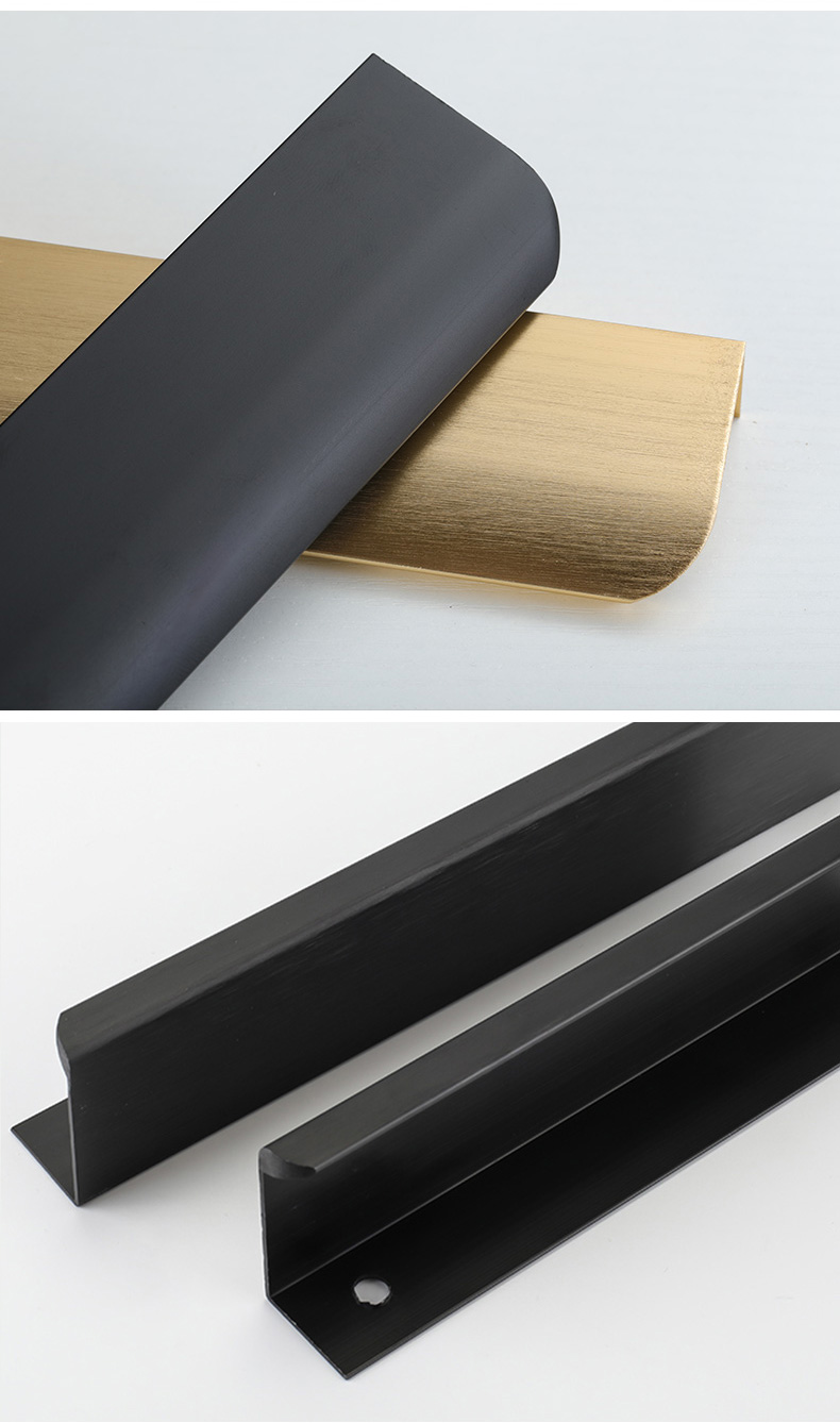 卡璞登通体隐形拉手现代简约橱柜门免打孔衣柜门长拉手轻奢定做把手