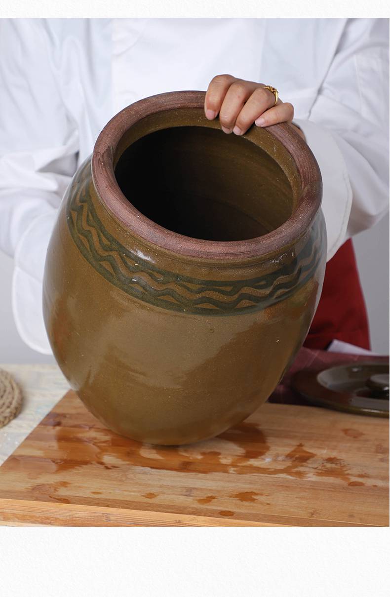 陶瓷米缸米桶 米缸陶瓷带盖50斤腌菜缸菜油缸家用土陶老式储米罐米桶