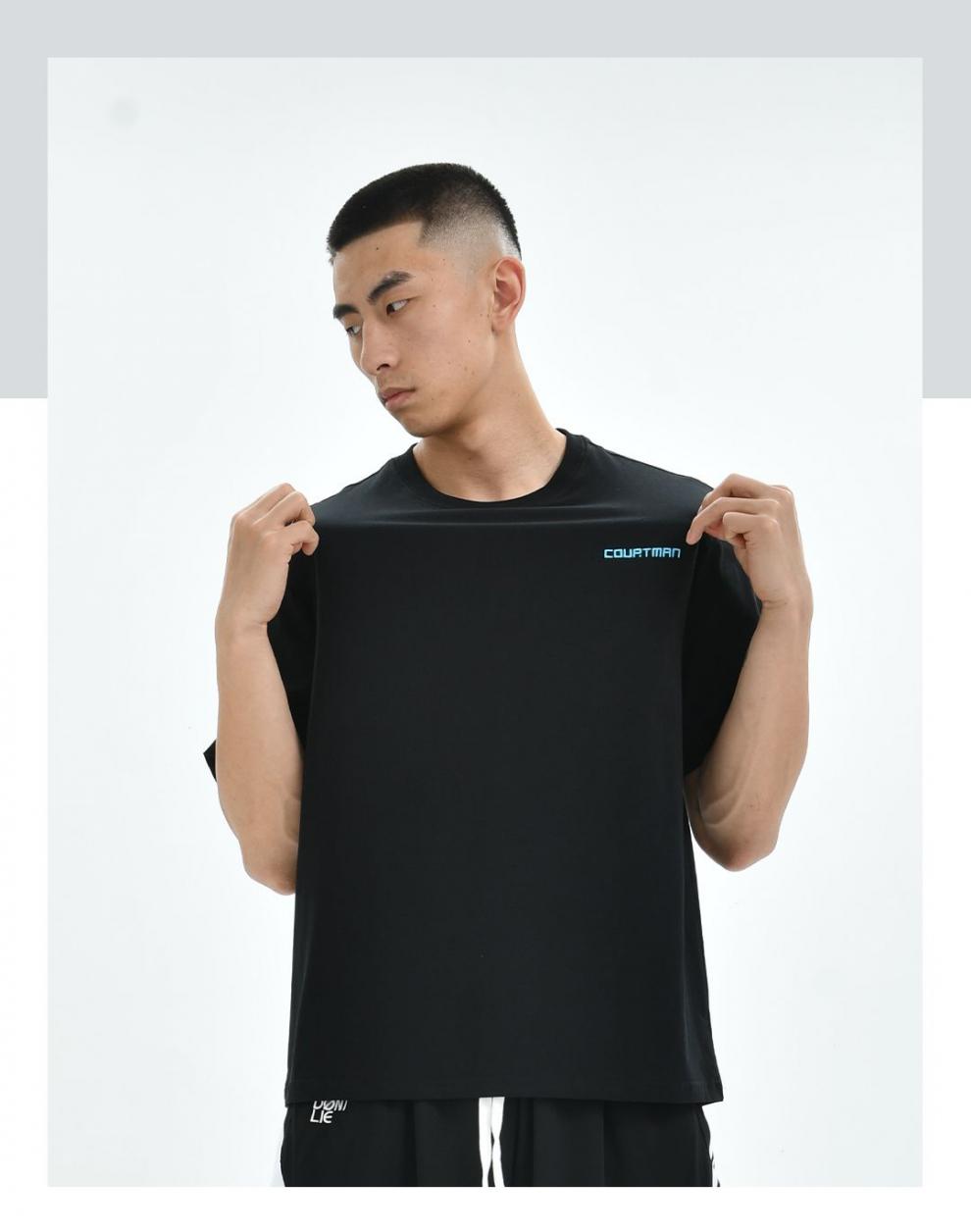 courtman野球帝官方运动短袖夏男女篮球t恤生活宽松吸湿排汗圆领幽灵