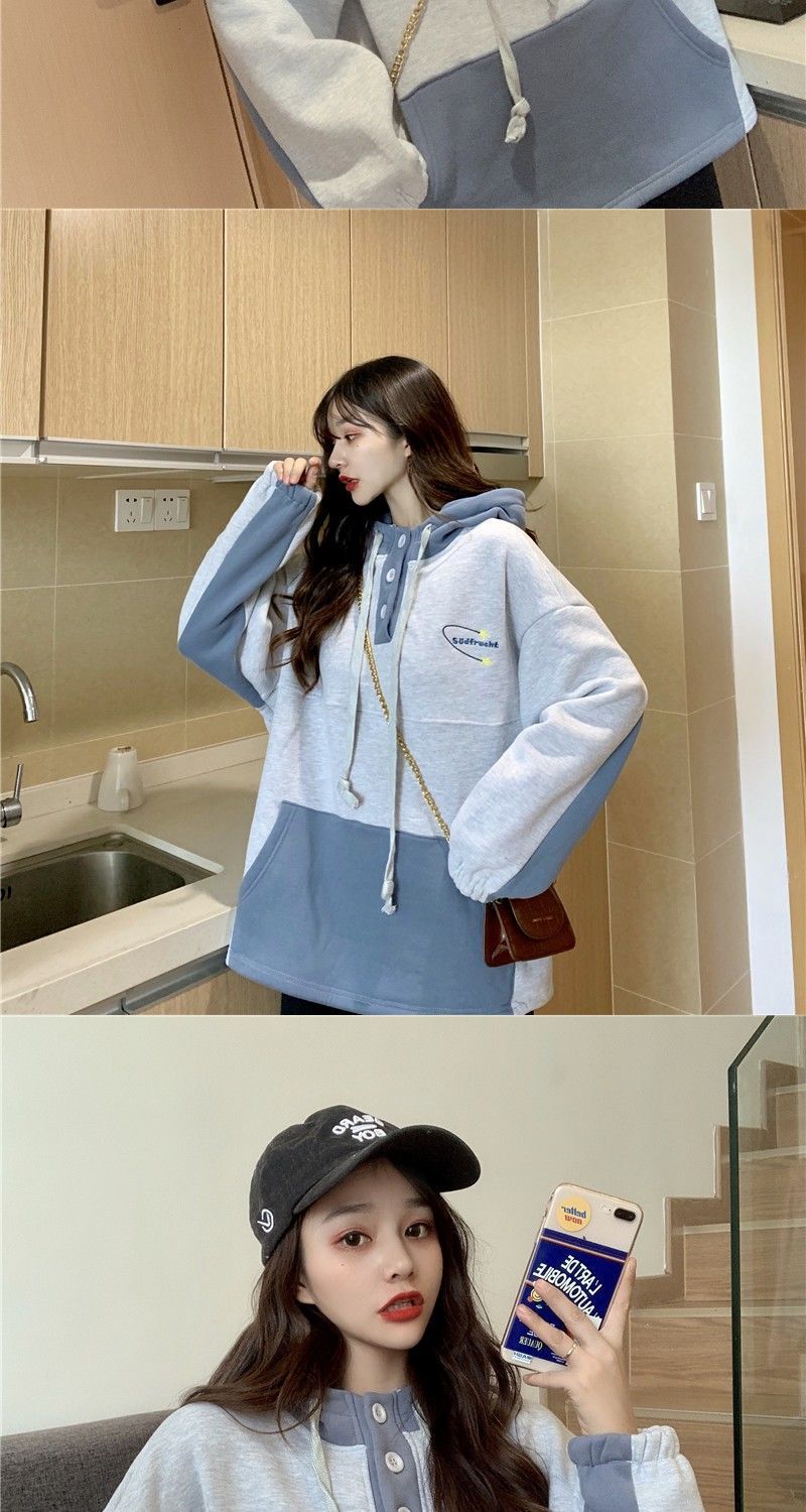 春秋季薄款卫衣女加绒加厚学生宽松ins学院风长袖上衣外套潮8月21日发