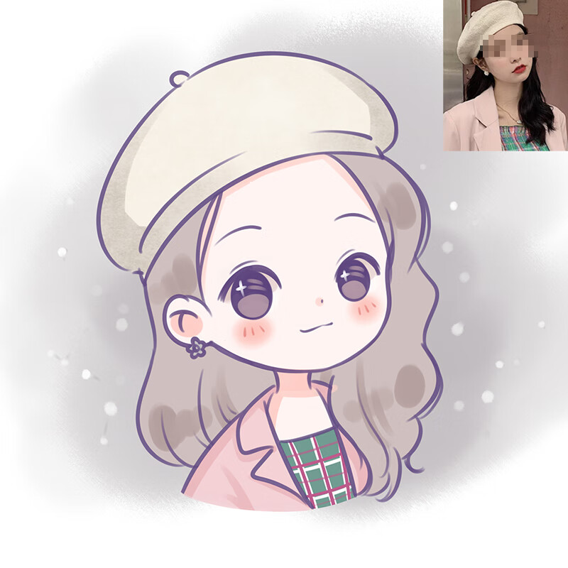 q版手绘头像画卡通真人照片动漫人像漫画头像定制情侣画像约稿 星眼风