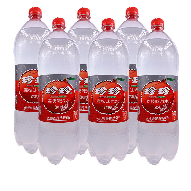 珍珍荔枝饮料整箱2000mlx4瓶 80 90后怀旧零食品碳酸汽水多省 珍珍