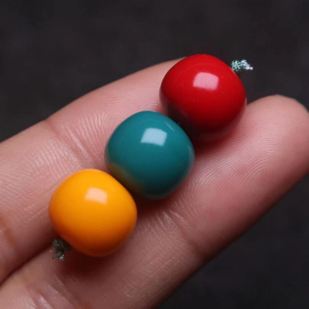 凌盛雪巴琉璃果冻料红绿灯老型珠顶腰珠隔珠菩提手串长串108diy配饰