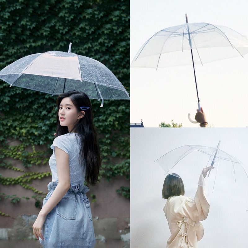 原樱透明雨伞创意透明雨伞长柄自动情侣伞学生韩版简约伞小清新透明